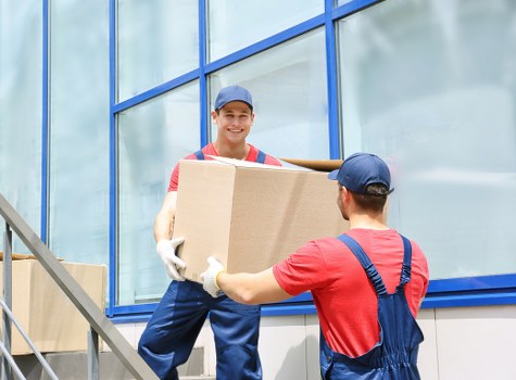 Professional packing boxes prepared for a home move in Shootershill