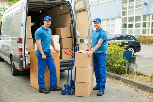 Van moving office equipment and furniture in Shootershill