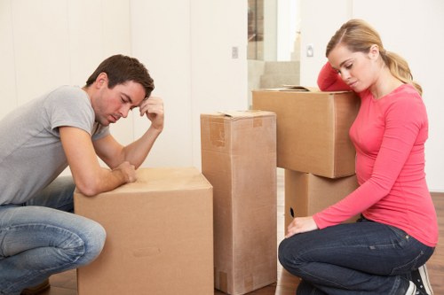 Packing and moving boxes prepared for storage in Shootershill