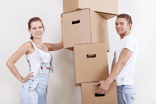 Office relocation materials and furniture prepared for local removals in Shootershill